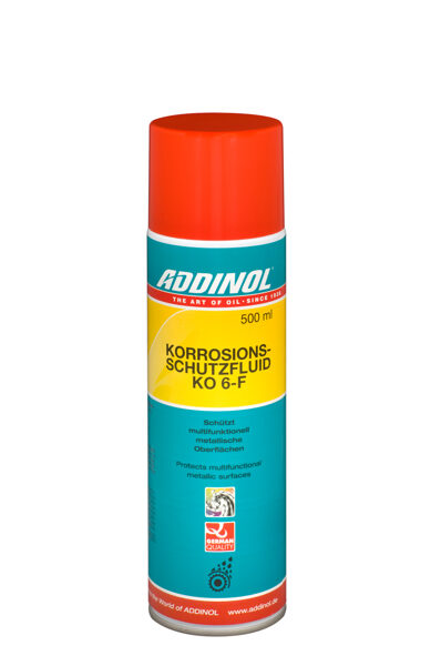 ADDINOL KORROSIONSSCHUTZ KO 6-F 500ml, Pretkorozijas līdzeklis aerosolā uz šķīdinātāja un vaska bāzes, bez smaržas un krāsas.